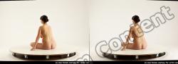 Nude Woman White Sitting poses - ALL Pregnant long brown Sitting poses - simple 3D Stereoscopic poses Pinup